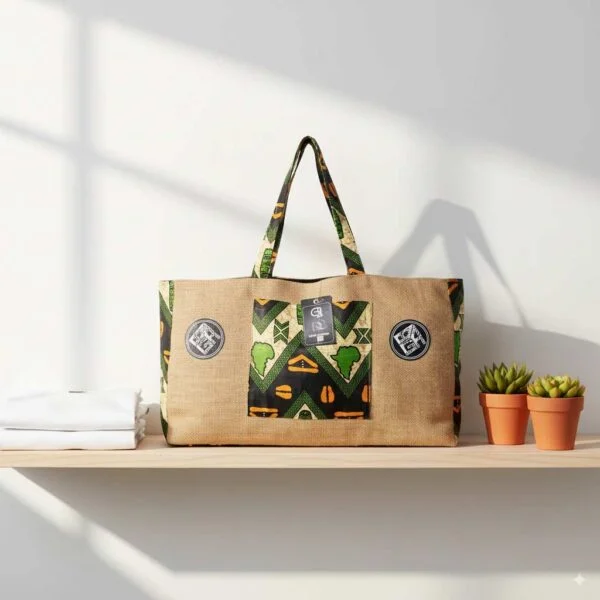 Sac Fourre-Tout "Éco-Safari Jute & Tribal"
